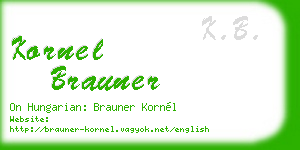 kornel brauner business card